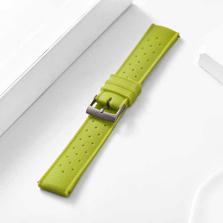 Premium Fluororubber 20–22mm Quick Release Tropical Glow Watch Strap – Flat End Universal Fit