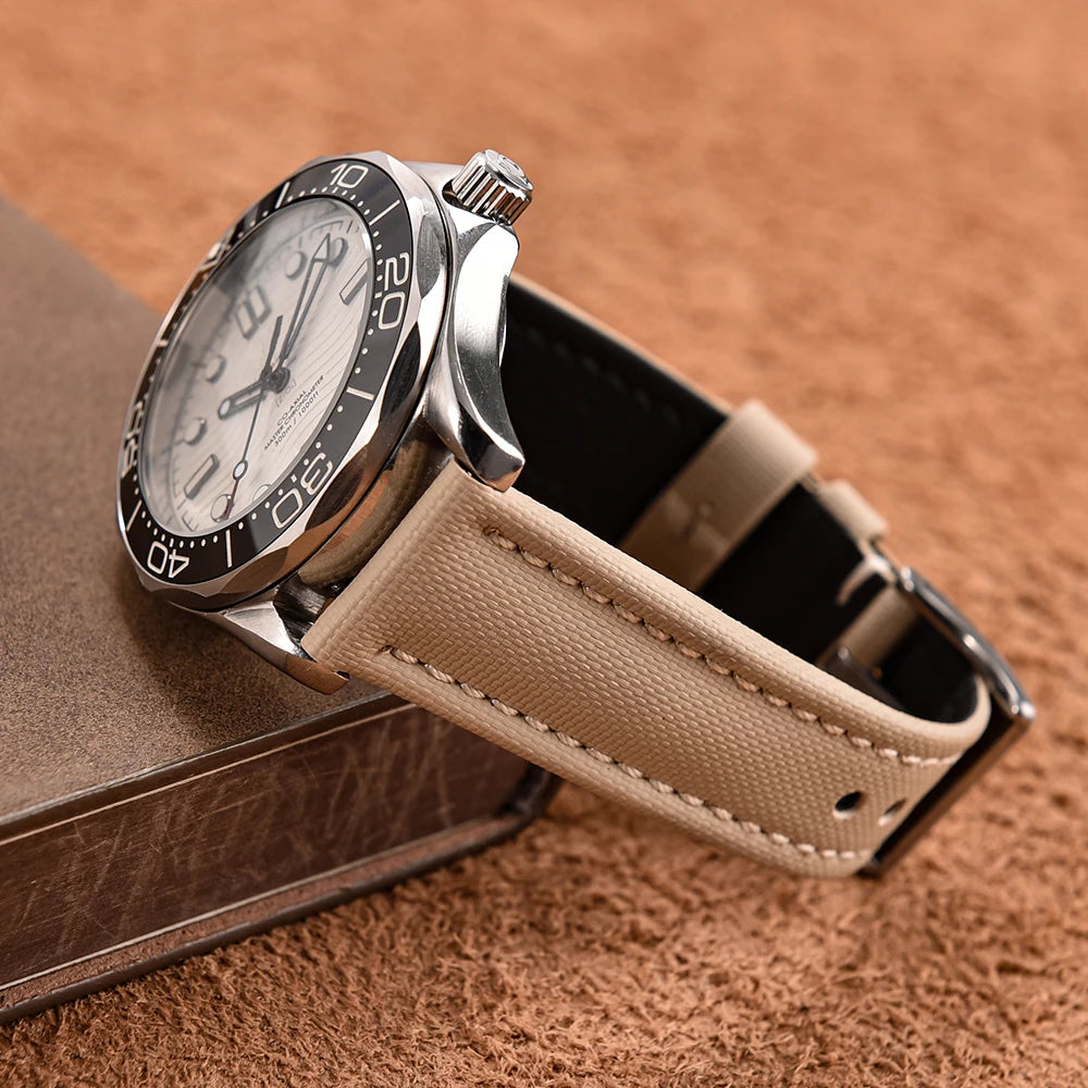 Universal Sailcloth Watch Band 18mm 20mm22mm Sailcloth Leather Strap Qucik Release Bracelet Accessories for Omega for Seiko Belt