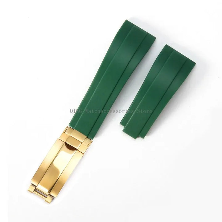 Rubber Silicone Watch Strap for Rolex Oysterflex – 20mm, Folding Buckle
