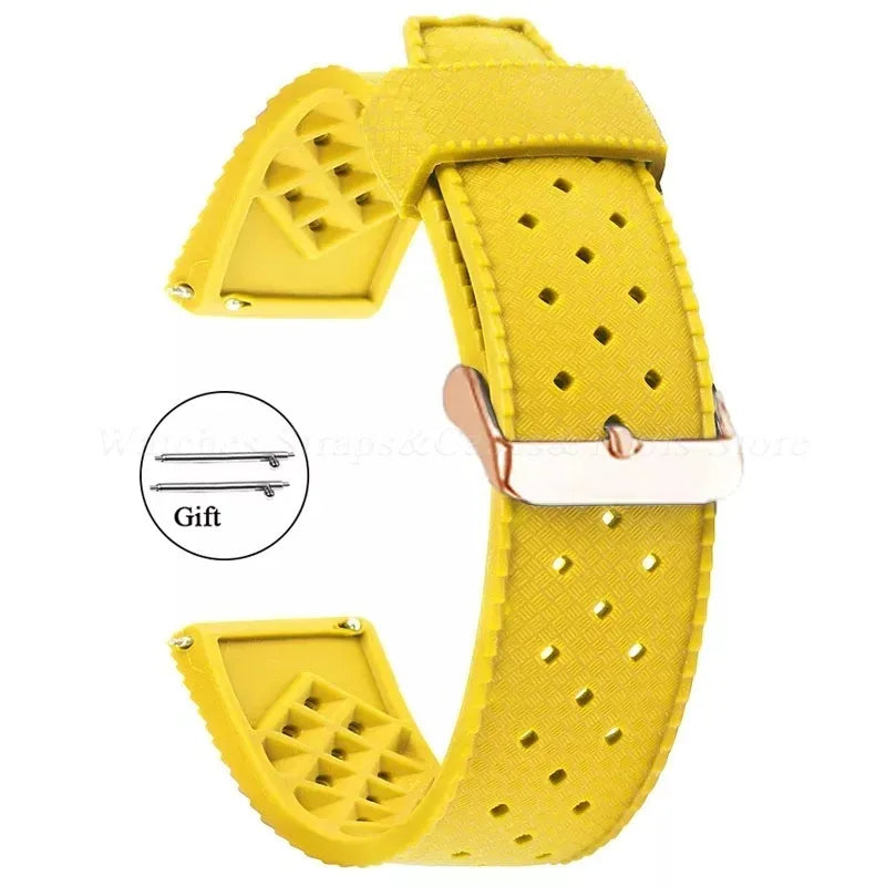 Premium Grade Tropic Silicone Watch Strap 20mm 22mm For Seiko For Oris For Omega Quick Release Diving Waterproof Rubber Bracelet