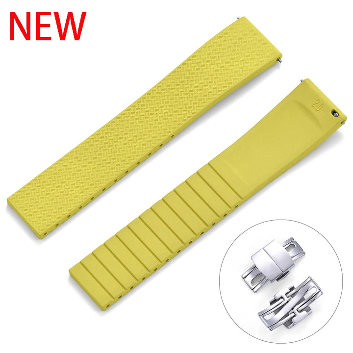 High-Quality CTS FKM Rubber Watch Strap – 18–22mm Quick Release with Spring Clasp, Diver Colors