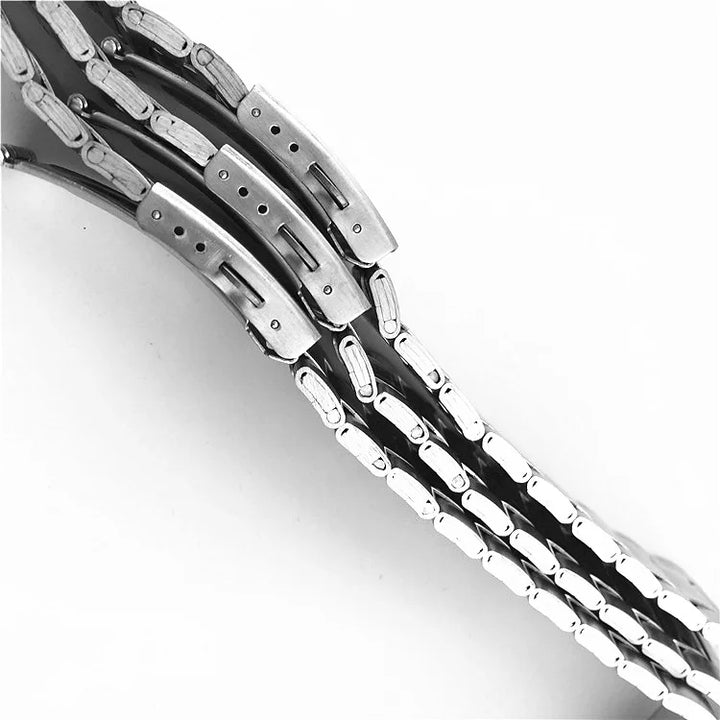 Universal Stainless Steel Watch Strap with Folding Buckle (18–22mm)