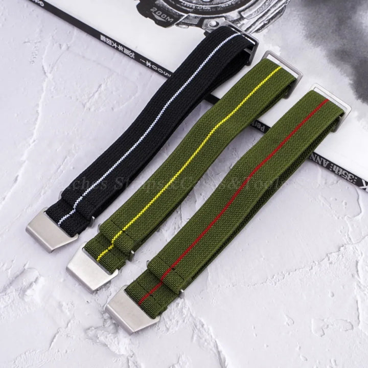 18mm 20mm 22mm Parachute Elastic Nylon Watch Strap for Omega Men Outdoors Sport Army Military Wrist Strap Bracelet Accessories