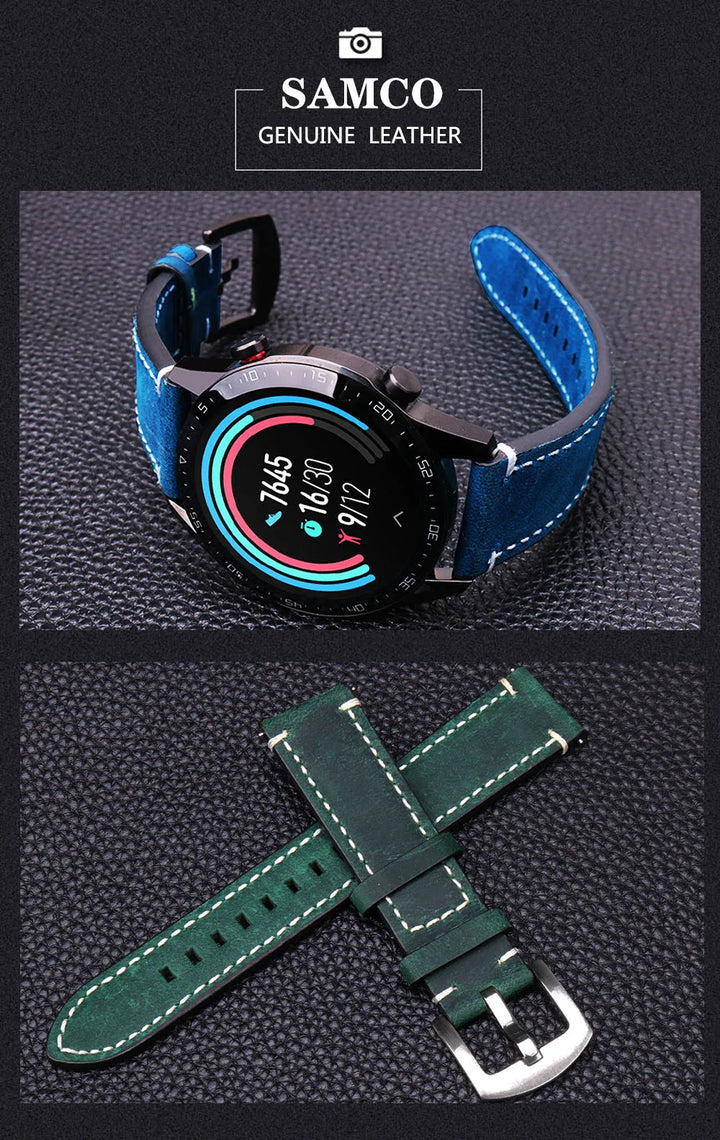 op Grain Genuine Leather Watch Band 20mm 22mm (Quick Release)