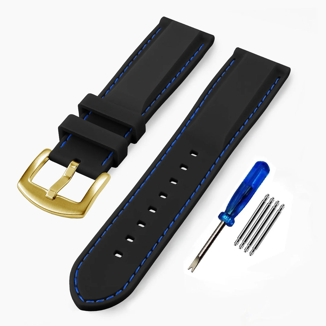 Silicone Rubber Watch Band 20–22mm (Soft & Comfortable Replacement)
