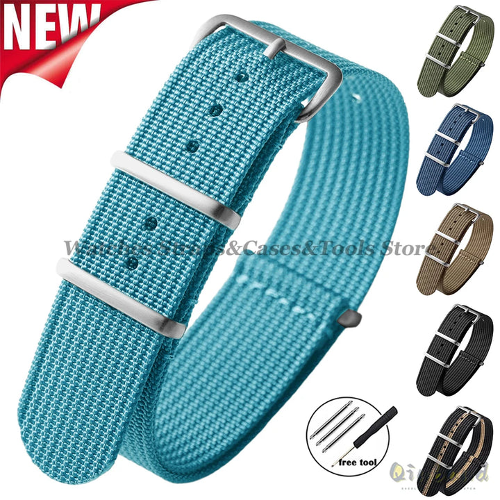 Ribbed Strap Ballistic Fabric Watch Strap Replacement 18mm 19mm 20mm 22mm for Samsung Galaxy Watch7/6/5/4 Quality Nylon Bracelet