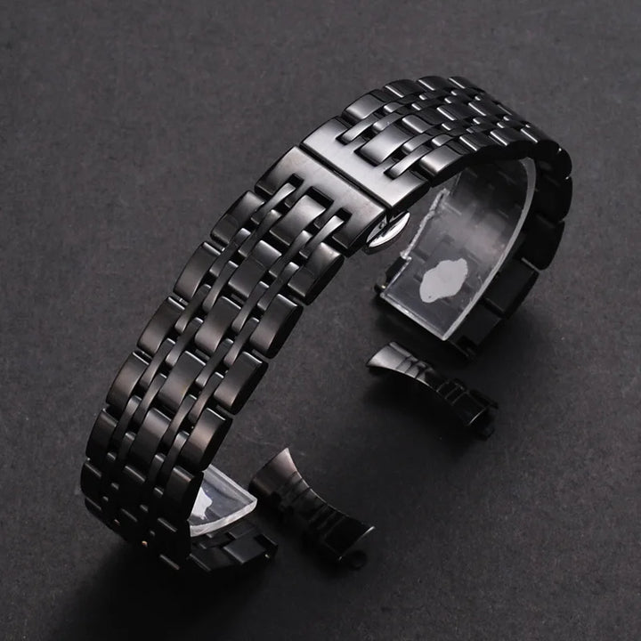 Solid Stainless Steel Watch Band 16–24mm with Butterfly Buckle for TISSOT,
