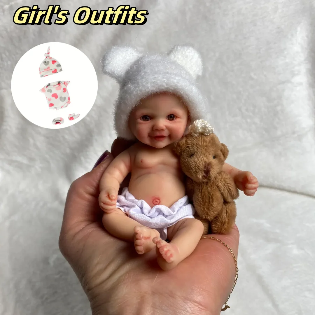 14–15 cm Cuddly Mini Palm Silicone Reborn Doll