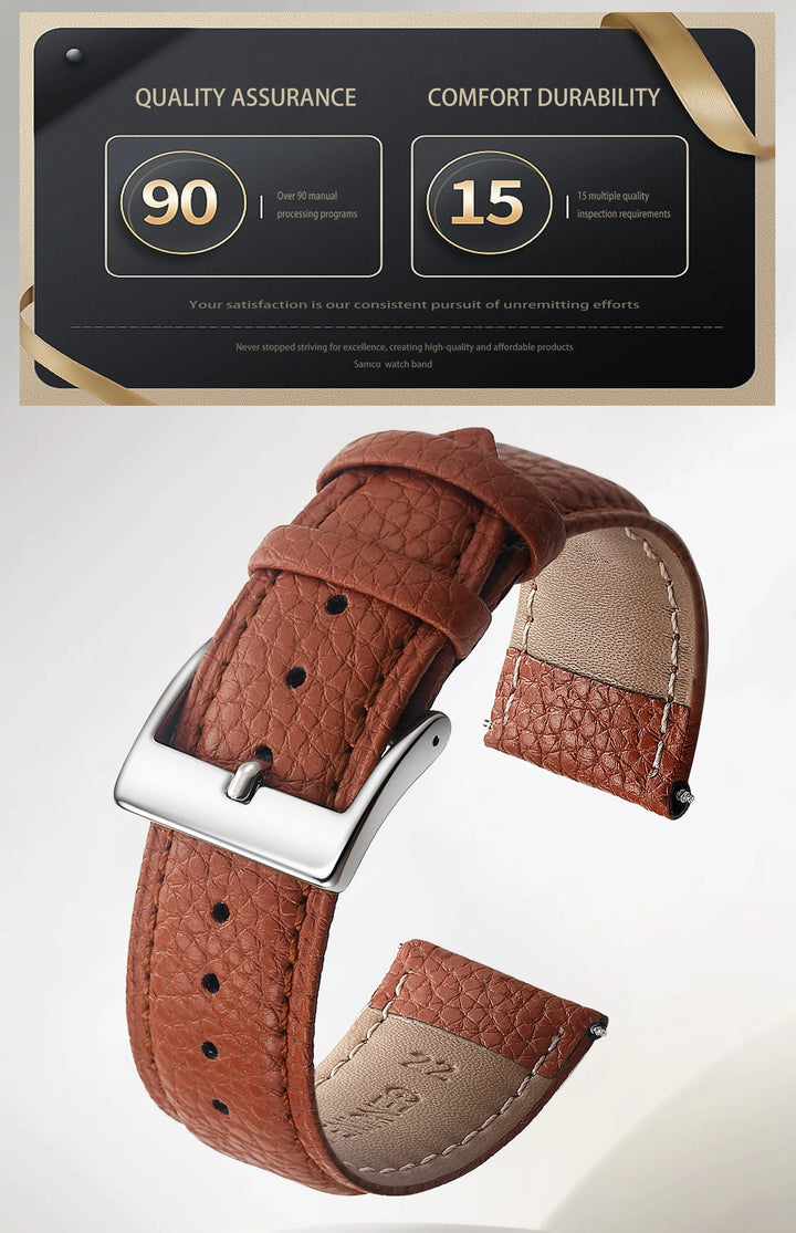 SAMCO Leather Watch Band 12–24mm (With Tool)
