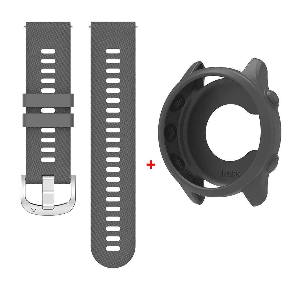 Silicone Strap with Protective Case for Garmin Forerunner 255/265