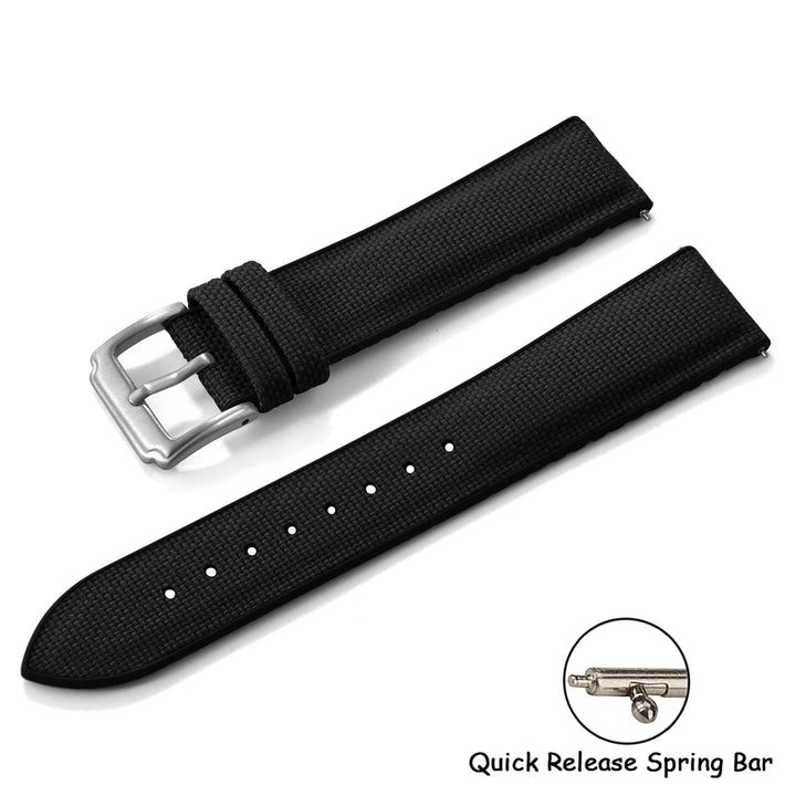 Quality Sailcloth Watch Strap18/19/ 20/21/22mm Silicone Rubber Watchband Nylon Qucik Release Fabric Bracelet Universal Wristbelt