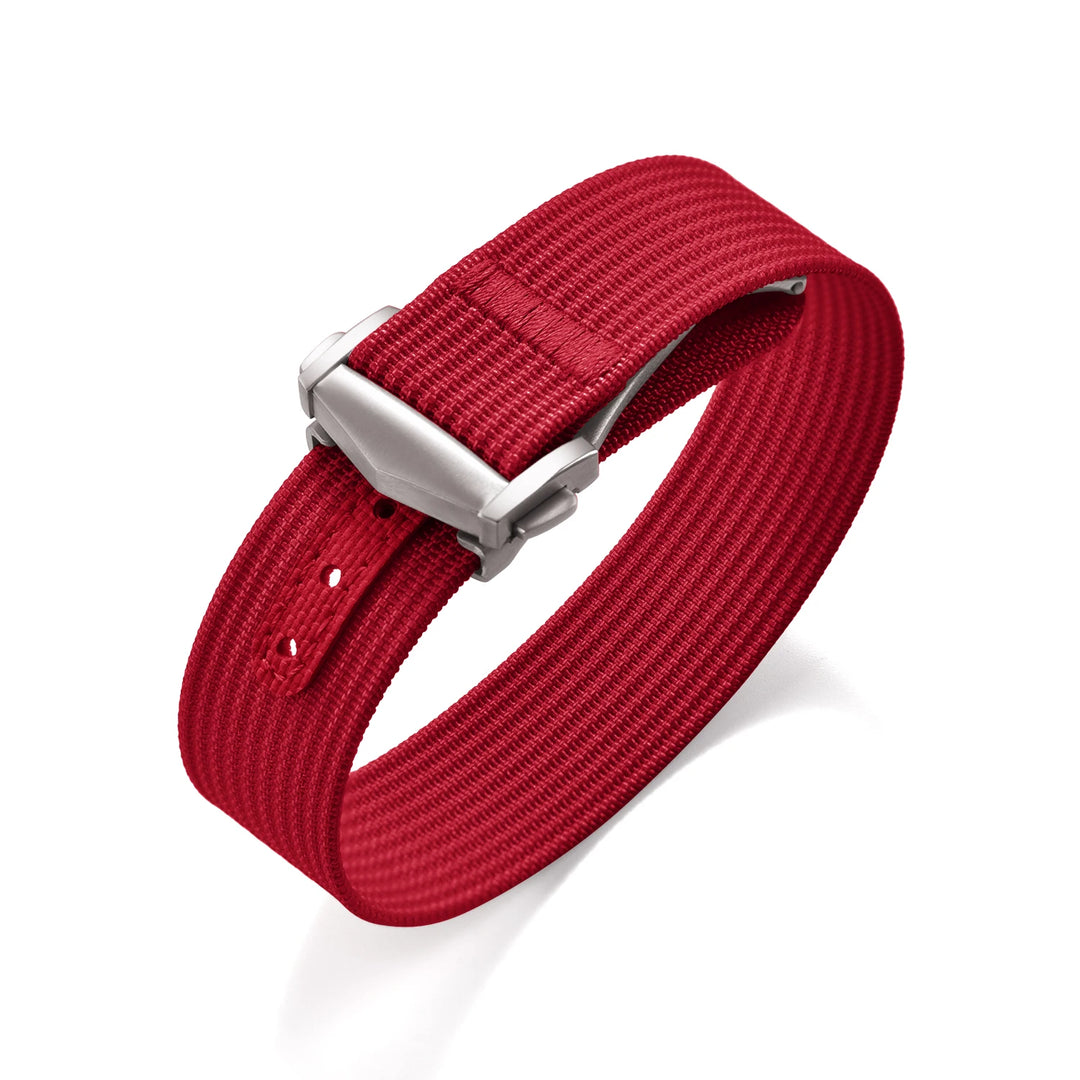 Ribbed Nylon & FKM Rubber Watch Strap – 18–22mm Folding Buckle for Omega, Tudor & Seiko