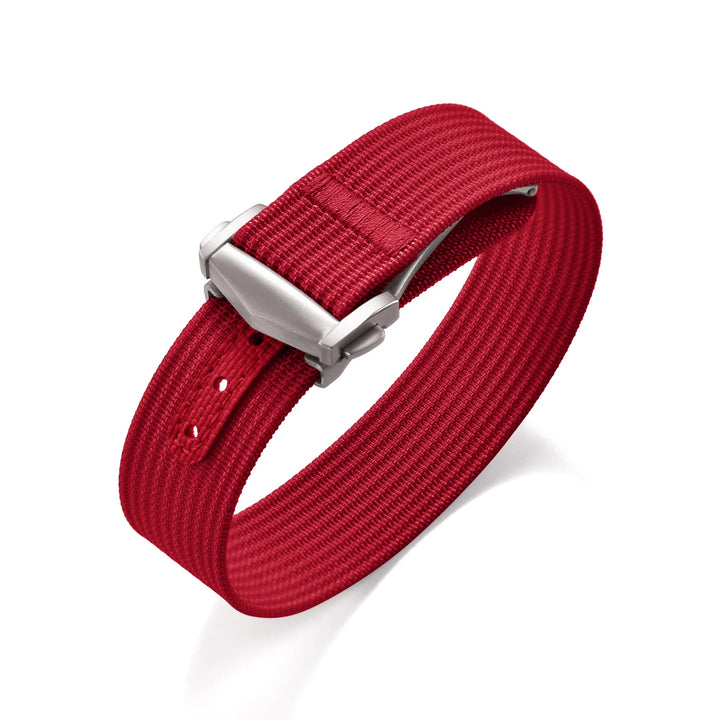 Ribbed Nylon & FKM Rubber Watch Strap – 18–22mm Folding Buckle for Omega, Tudor & Seiko