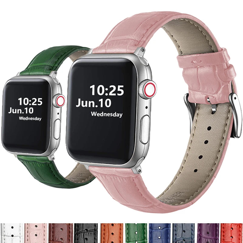 Leather Apple Watch Band (38/42mm, Series 3–6/SE Compatible)