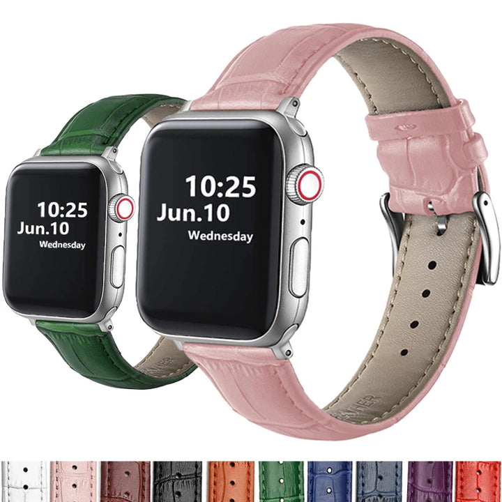 Leather Apple Watch Band (38/42mm, Series 3–6/SE Compatible)