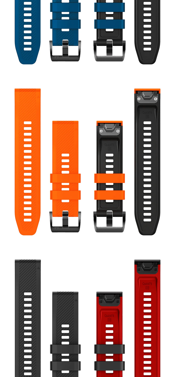 QuickFit Silicone Watch Strap 22/26mm for Garmin Fenix, MARQ, Epix & D2 Series