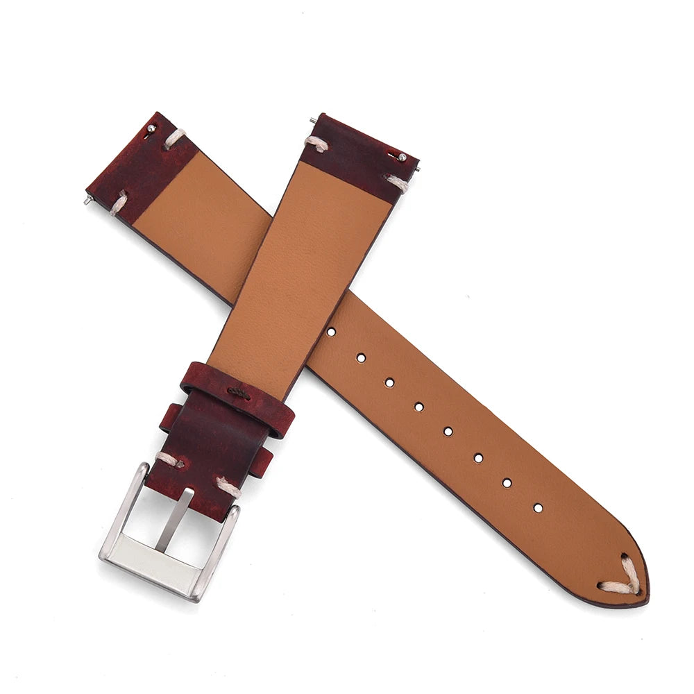 Crazy Horse Leather Watch Strap 18–22mm Quick Release