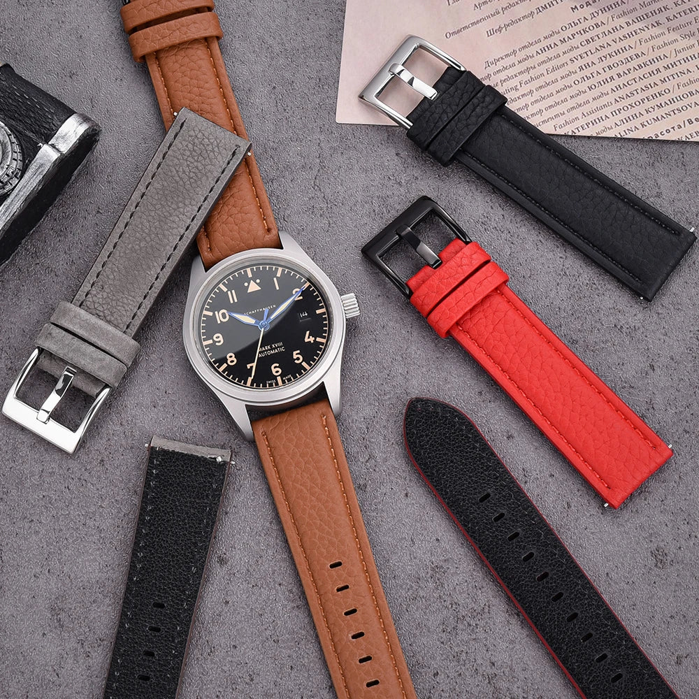 JUELONG Premium Grade Leather Watch Strap 20mm 22mm Quick Release Leather Watchbands For Wristband Watch Accessories