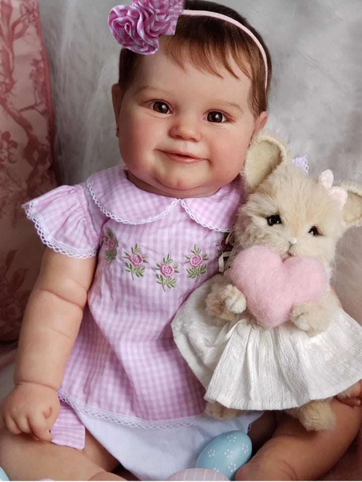 20″ Maddie Realistic Reborn Baby Doll – Vinyl or Cloth Body, Blue Eyes, Rooted Hair