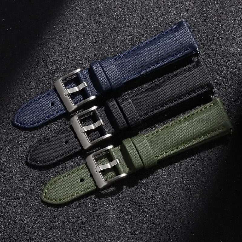 Sailcloth Nylon Watch Band 18mm 20mm 22mm for Huawei Watch Gt4 46mm Waterproof Fabric Watch Strap for Seiko Quick Release Belts