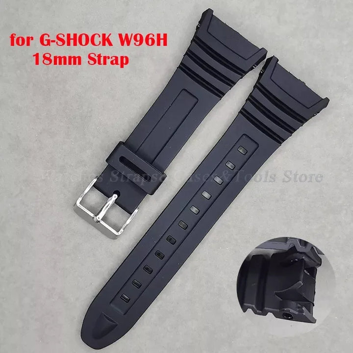Rubber Watch Strap for Casio G-Shock W96H – 18mm, Unisex