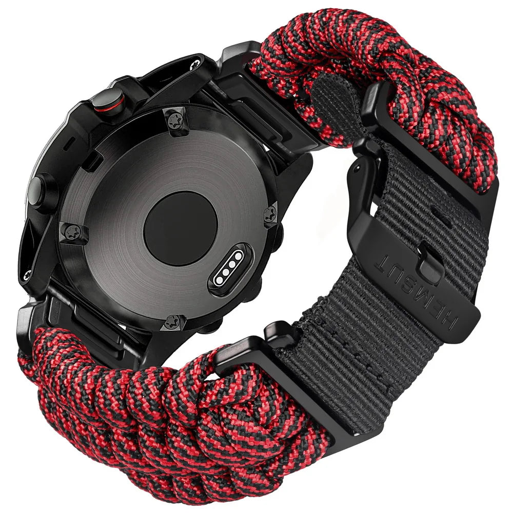 Nylon Braid Quickfit Watch Band 22-26mm for Garmin Fenix, Tactix, MK3, MARQ, Forerunner