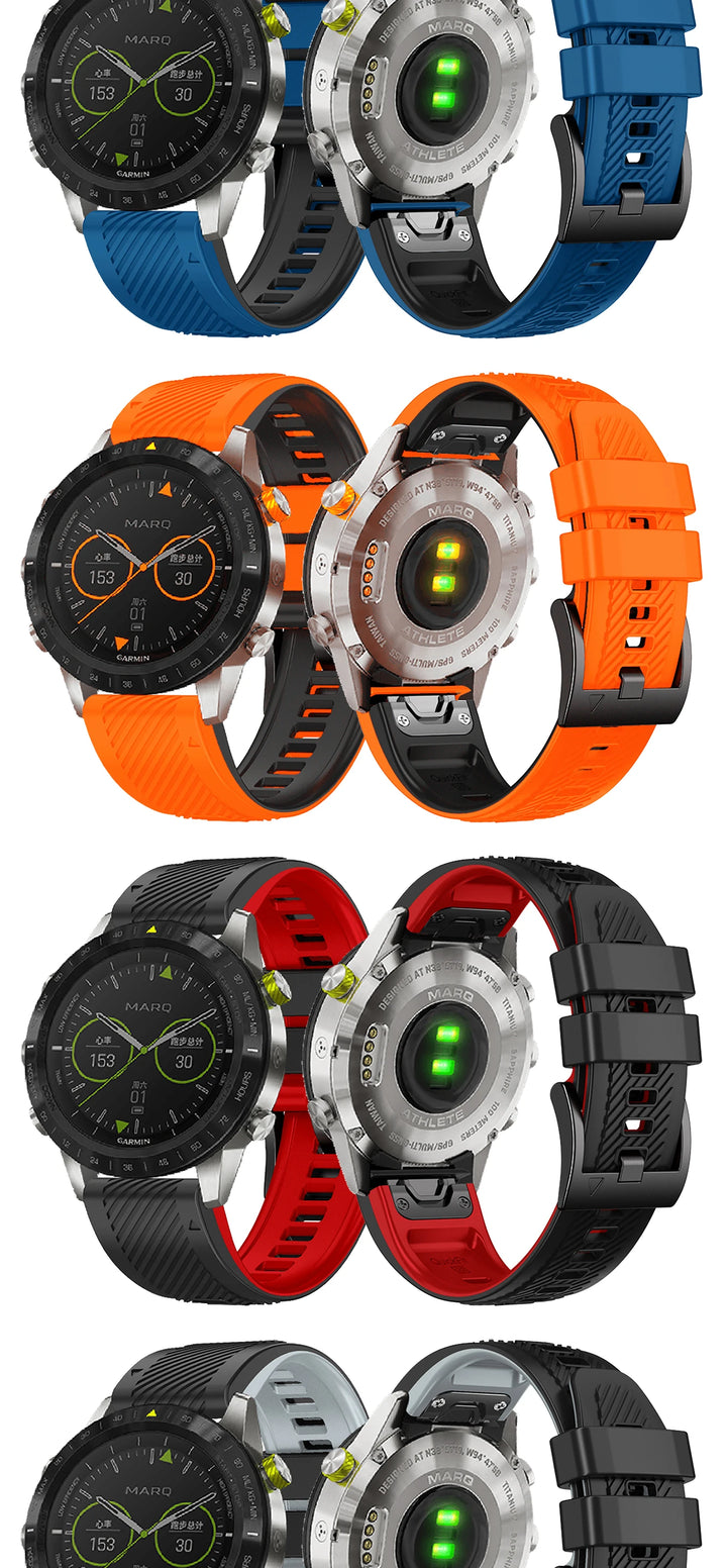 QuickFit Silicone Watch Strap 22/26mm for Garmin Fenix, MARQ, Epix & D2 Series