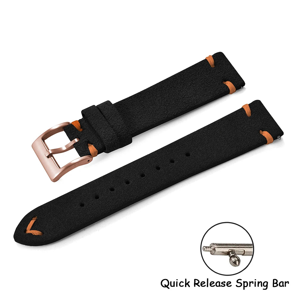 Suede Leather Watch Strap – 20-22mm Quick Release