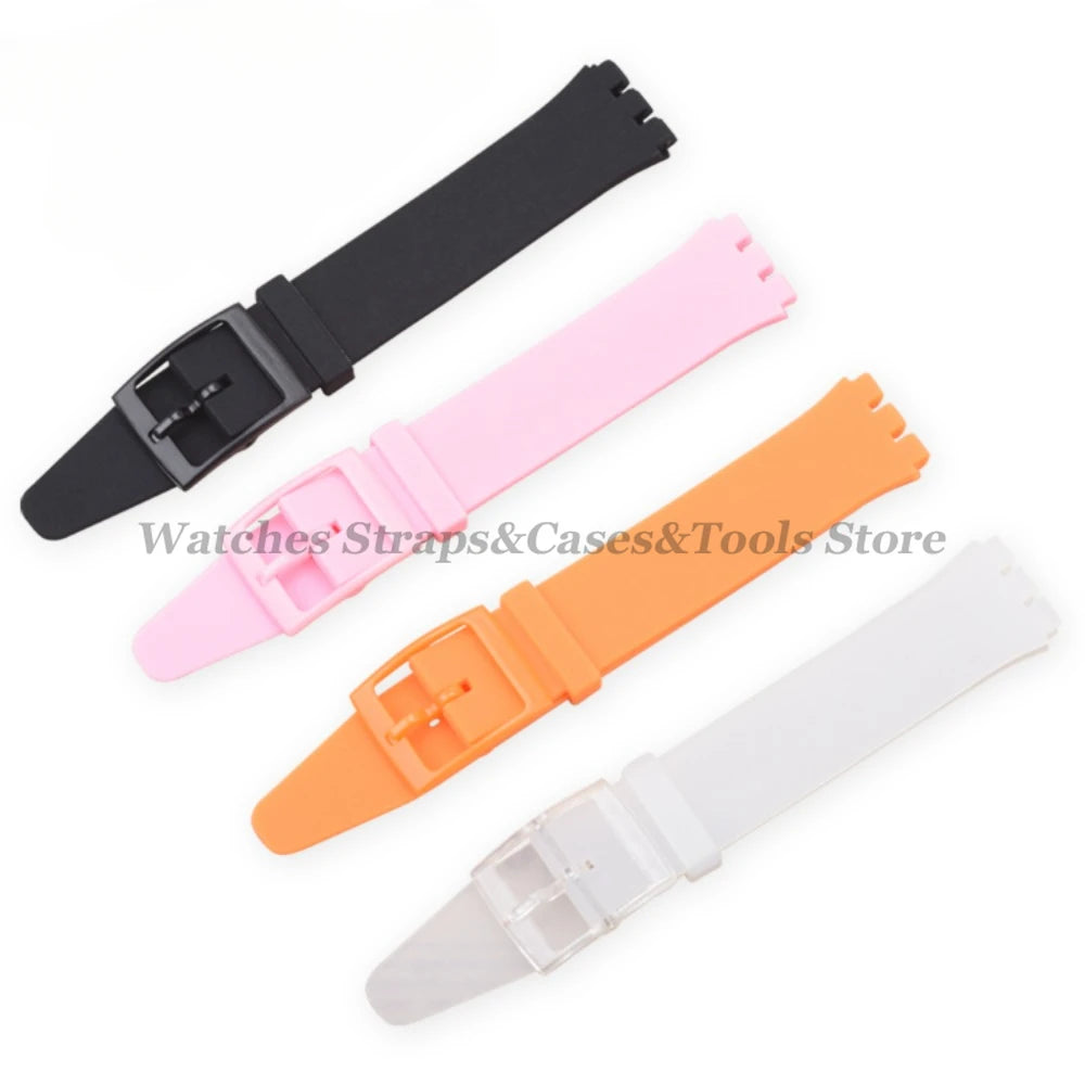 Soft Silicone Rubber Watch Band 16–20mm for Swatch (Sports Replacement)