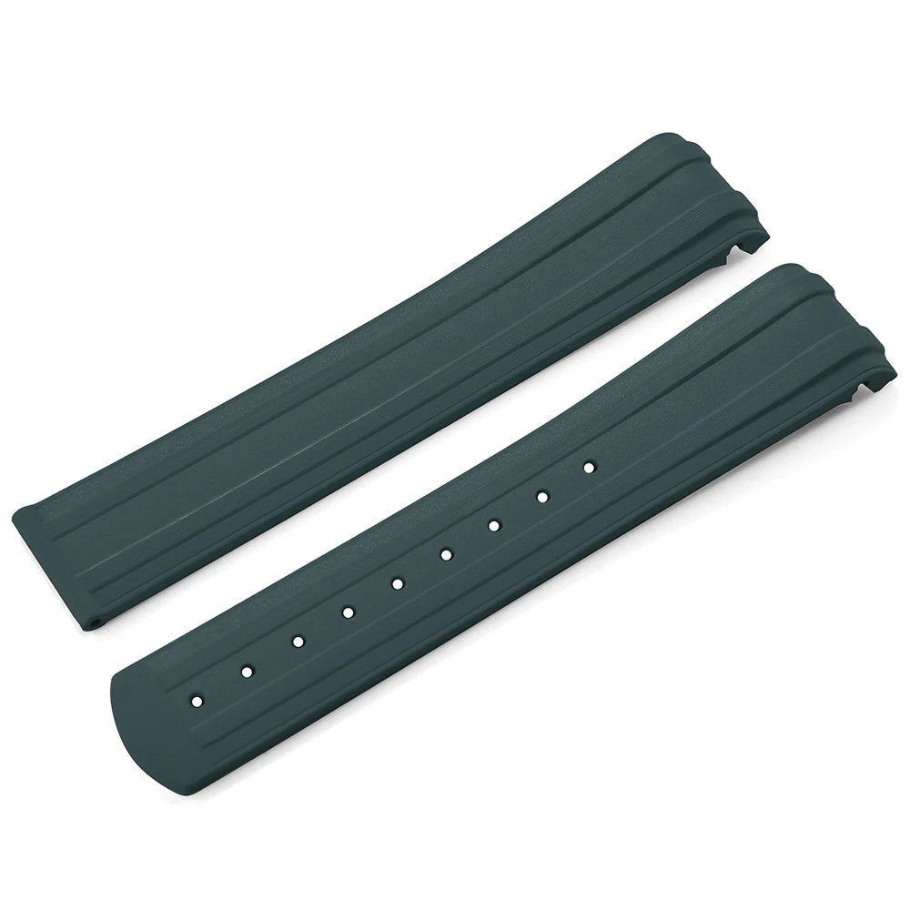 New Design FKM Strap 20mm Fluororubber Curved End For Omega Seamaster 300 PFAS Certification With Original Fold Buckle WatchBand