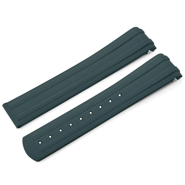 New Design FKM Strap 20mm Fluororubber Curved End For Omega Seamaster 300 PFAS Certification With Original Fold Buckle WatchBand