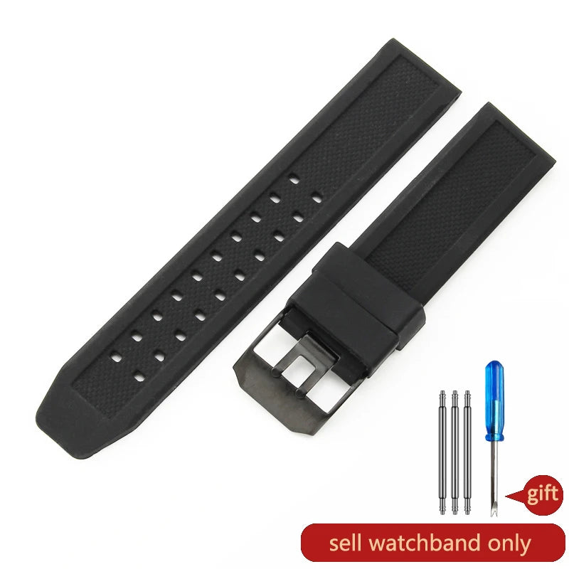 Waterproof Silicone Watch Band 20–23mm for Luminox 3051.BO (Outdoor,