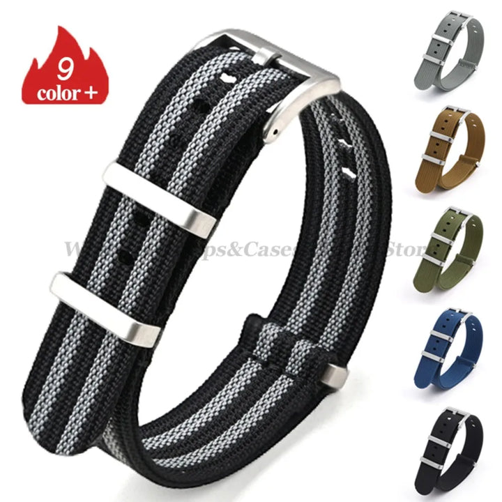 Universal Fabric Braid Watch Band 18mm 20mm 22mm Belt Men Nylon Bracelet for Omega for Huawei Watch GT4/GT3/2 Watch Accessories