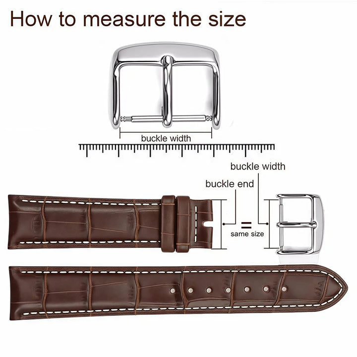 Stainless Steel Watch Buckle 16-24mm Silver Replacement Clasp