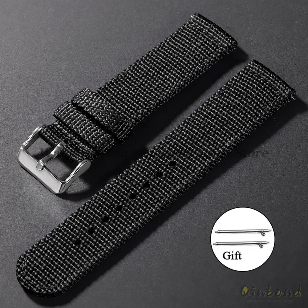 18mm 20mm 22mm 24mm Nylon Canvas Watchband Strap Woven Soft Belt for Omega Bracelet for Men Women Sport Quick Release Wrist Band