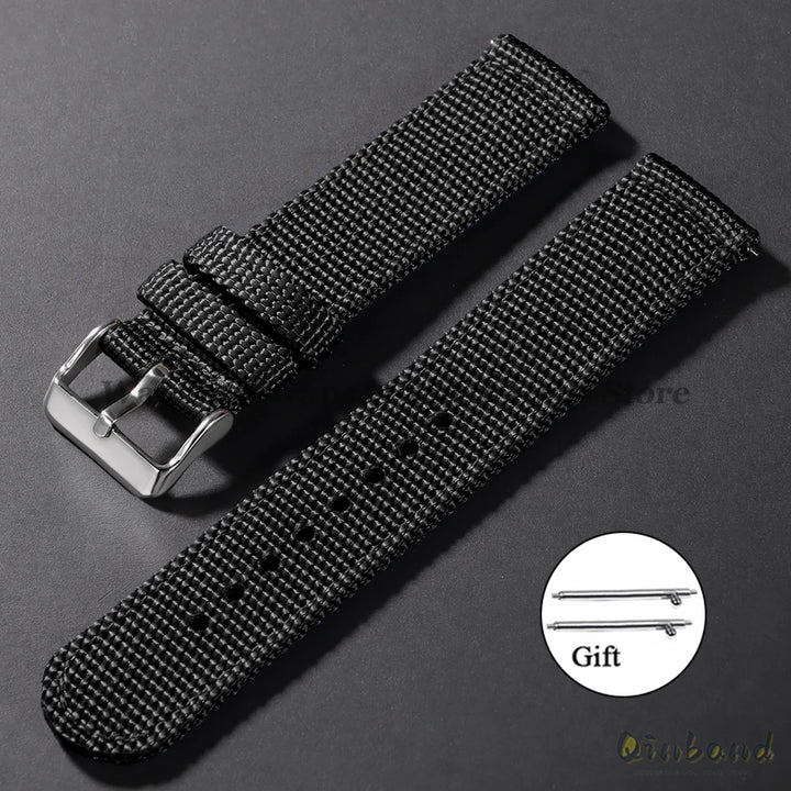 18mm 20mm 22mm 24mm Nylon Canvas Watchband Strap Woven Soft Belt for Omega Bracelet for Men Women Sport Quick Release Wrist Band