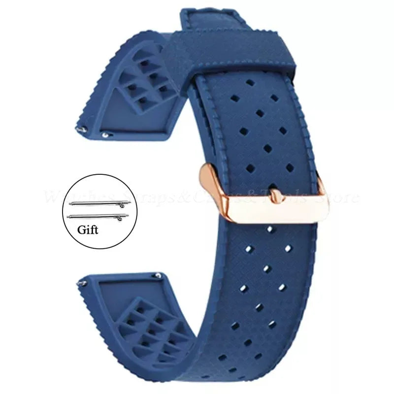 Premium Grade Tropic Silicone Watch Strap 20mm 22mm For Seiko For Oris For Omega Quick Release Diving Waterproof Rubber Bracelet