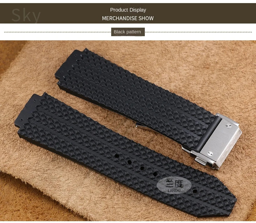 Silicone Rubber Watch Strap for Hublot (26×19mm, 24×17mm)