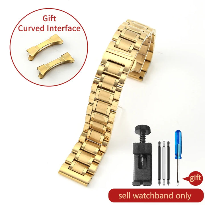 Stainless Steel Watch Strap for Tissot – 14–20mm, Silver & Rose Gold