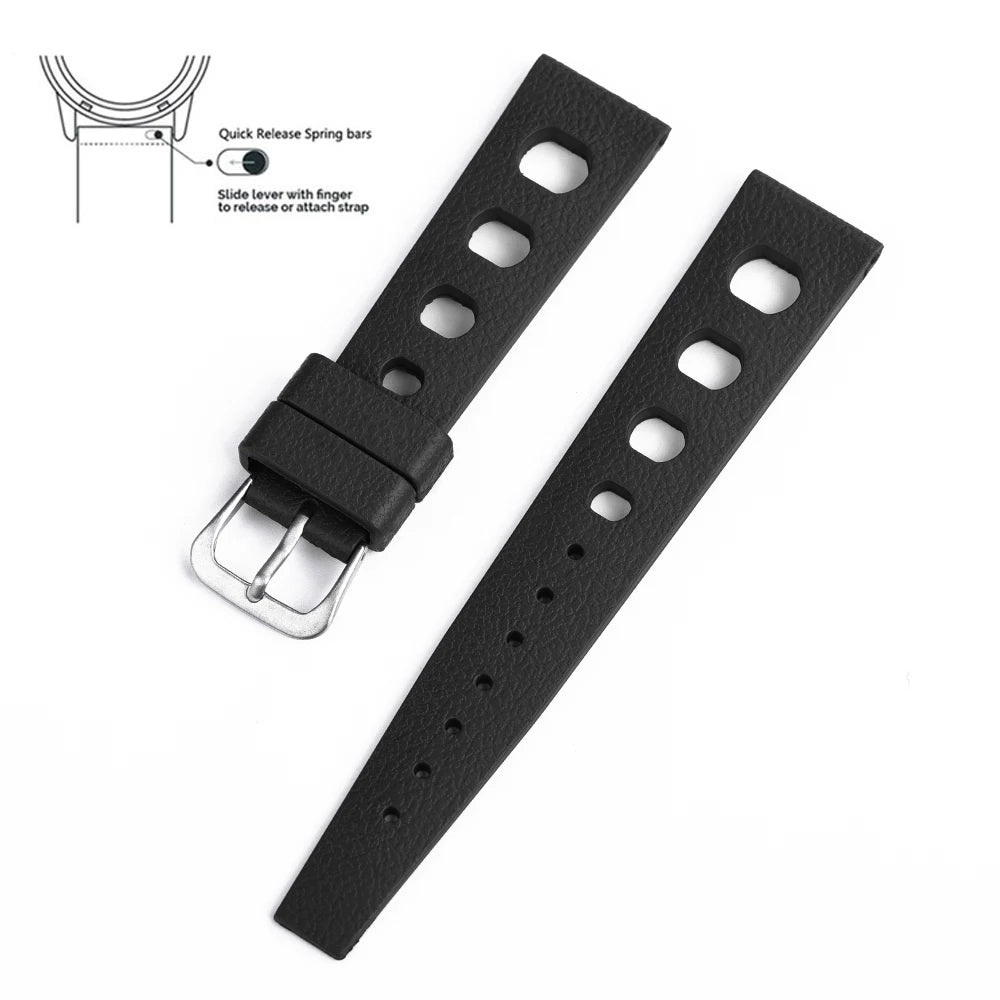Tropical Fluororubber Strap For Oris S-eiko Citizen Quick Release Watch Band 20mm 22mm New FKM Tropical Strap Smart Watch Strap