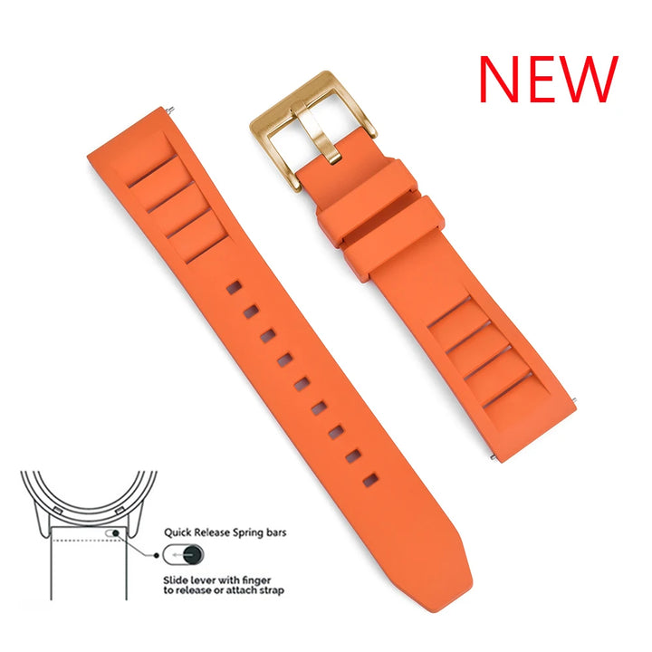 Premium Grade Fluoro Rubber Watch Strap 20mm 22mm For New FKM Watch Bands Diving Bracelet Quick Release Wrist Belt Accessories