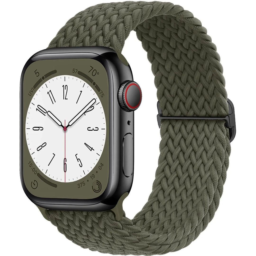 Strap for Apple Watch band 44mm 45mm 49mm 42mm 40 41 46mm Elastic Braided Solo bracelet correa Series 9 10 11 8 7 6 5 SE Ultra 3