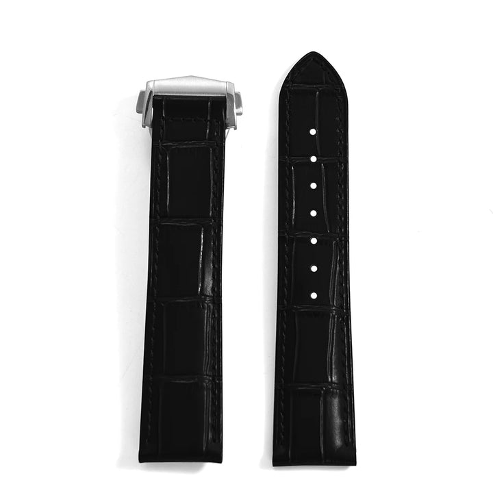 Premium Grade Bamboo Strip Pattern Leather Watch Strap 19mm 20mm 21mm 22mm Perfect Fit Flat End Universal Quick Release Bands