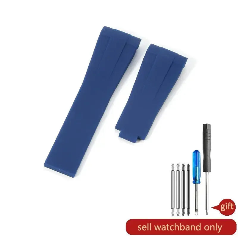 Silicone Rubber Watch Band 20mm for Rolex Daytona, Submariner, Yacht-