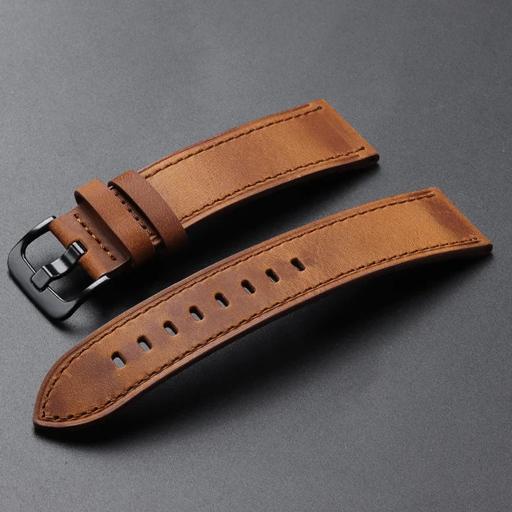 Calfskin Genuine Leather Watchbands Black Blue Watch Band 18mm 20mm 22mm 24mm Smartwatch Strap Dark Brown Watches Accessories