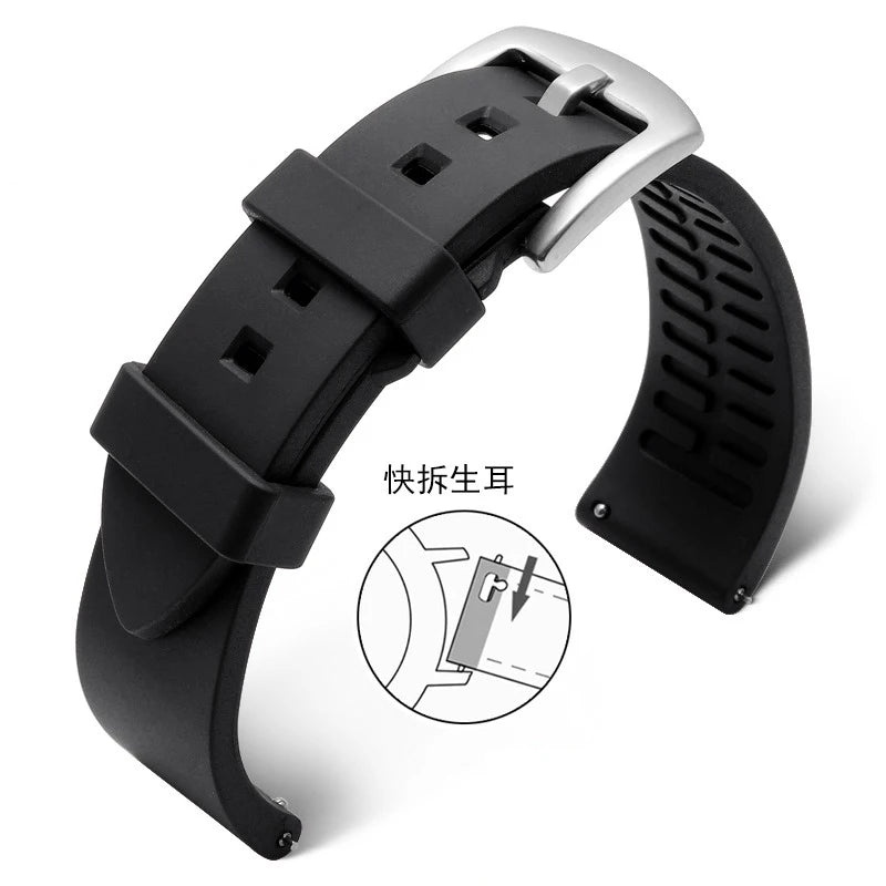 Silicone Watchband for Rolex Water Ghost 18mm 19mm 20mm 21mm 22mm 24mm Watrproof Strap Watch Accessories Rubber Bracelet