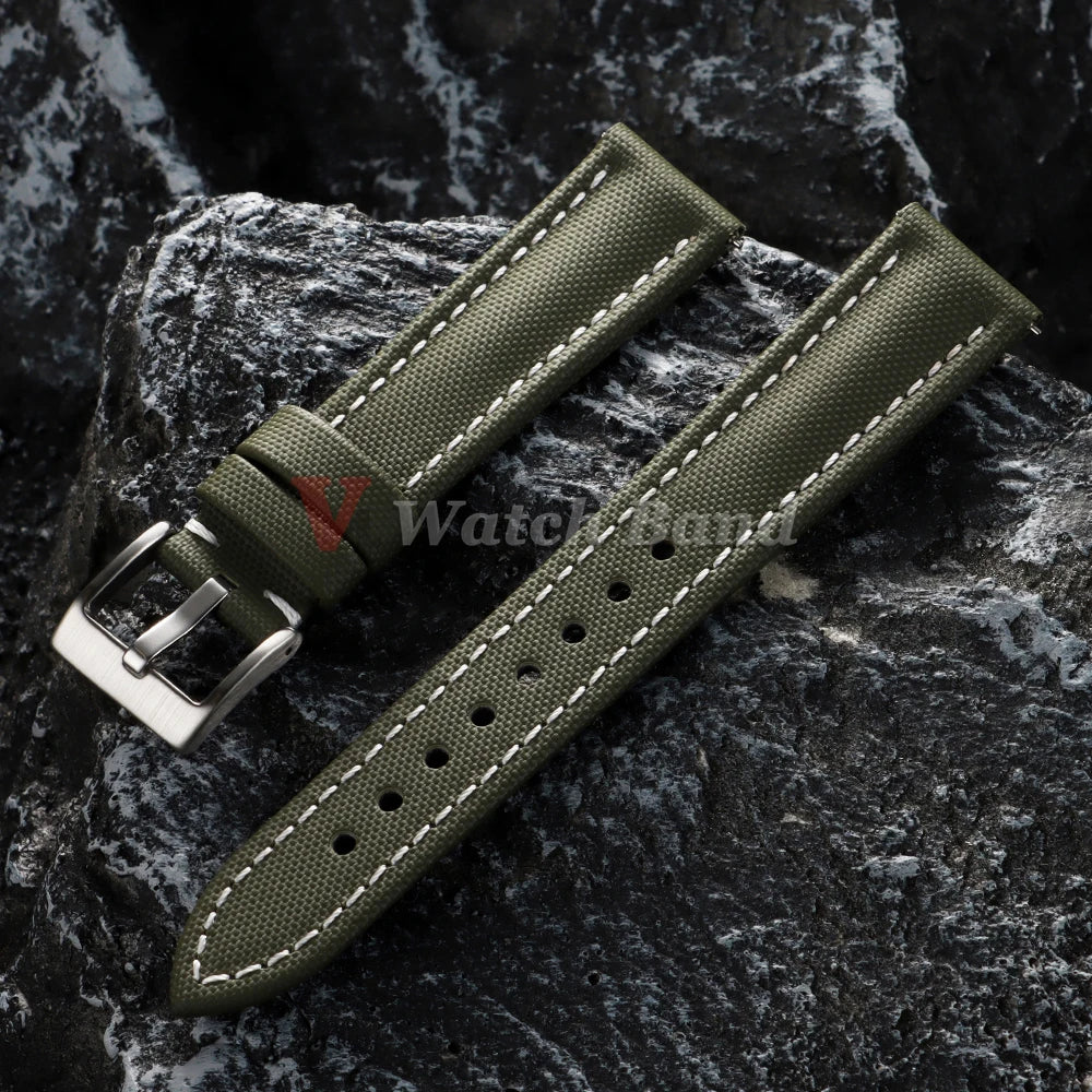 Waterproof Sailcloth Watch Band Premium Sailcloth Strap 18mm 19mm 21mm Durable Nylon Quick Release Bracelet 20mm 22mm Wristbelt