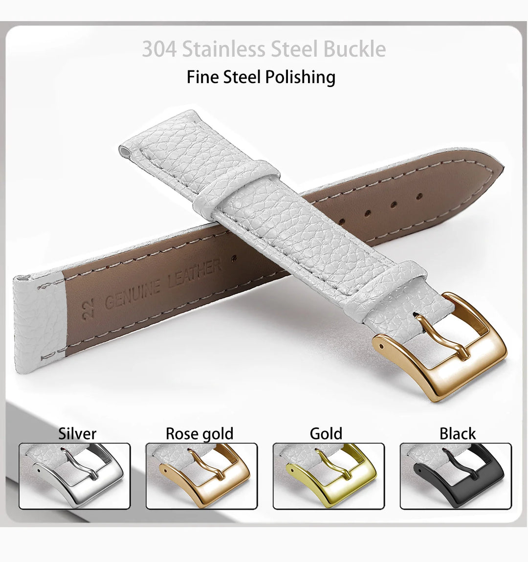 SAMCO Leather Watch Band 12–24mm (With Tool)