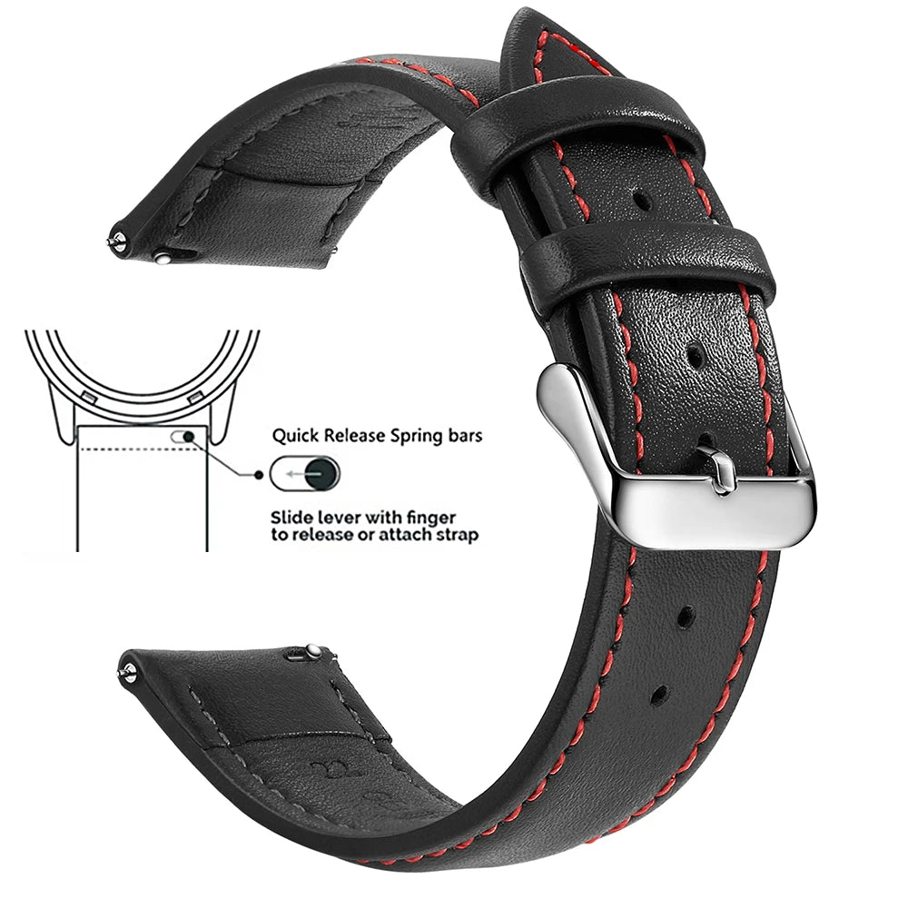 Samco Genuine Leather Watch Band 18–22mm (Quick Release)