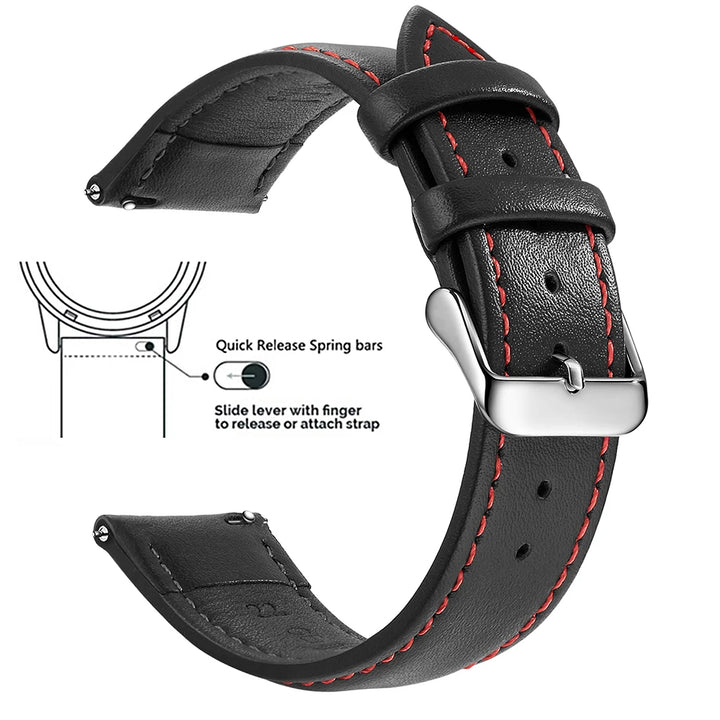 Samco Genuine Leather Watch Band 18–22mm (Quick Release)